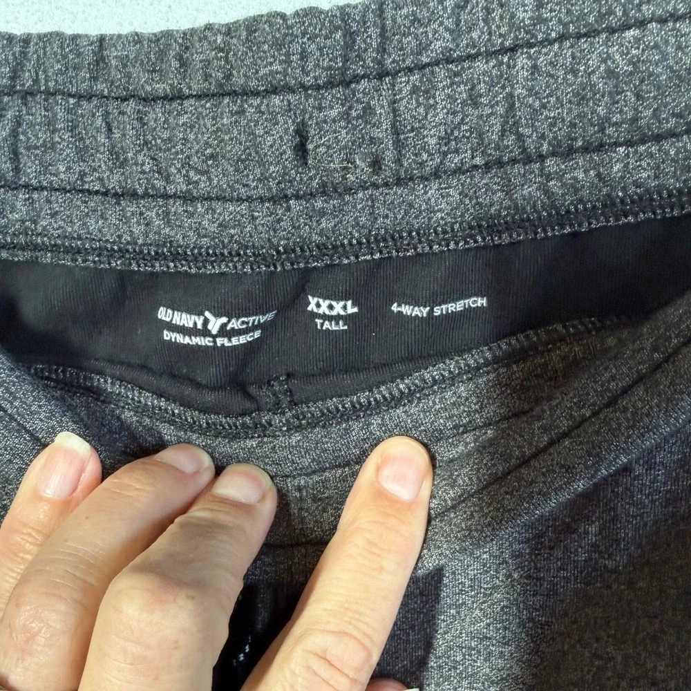NWT Old Navy Mens 3XLT Dynamic Fleece Heather Gray Athletic Jogger 4 Way Stretch